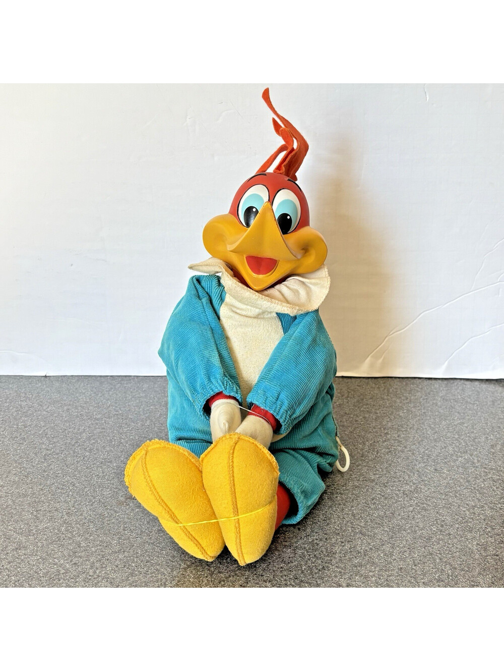 Vintage 1963 Mattel 16" Woody Woodpecker Talking Plush Doll - VOICE NOT WORKING